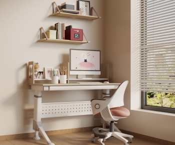 Modern Computer Desk And Chair-ID:677490003