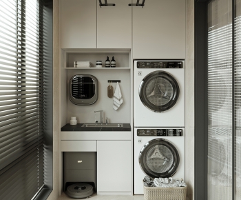 Modern Laundry Cabinet-ID:445564033