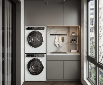 Modern Laundry Cabinet-ID:482984076