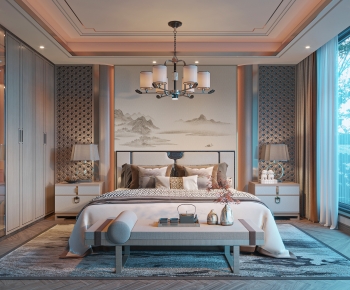 New Chinese Style Bedroom-ID:433828825