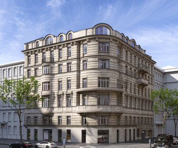 European Style Appearance Of Commercial Building-ID:750364074