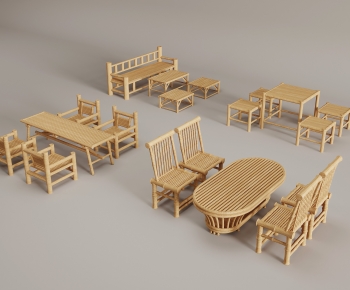 New Chinese Style Dining Table And Chairs-ID:524792915