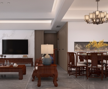 Chinese Style A Living Room-ID:755853892