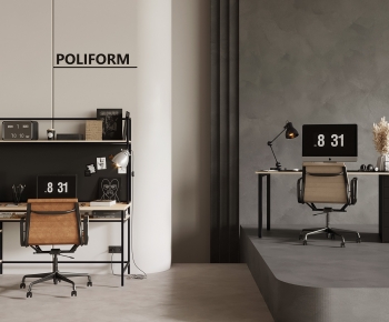 Modern Computer Desk And Chair-ID:490461118