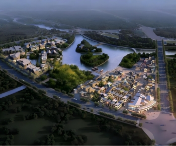 Modern Architectural Bird's-eye View Planning-ID:749840022
