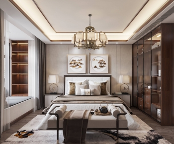 New Chinese Style A Living Room-ID:383945942