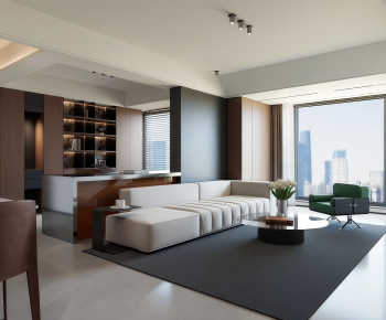 Modern A Living Room-ID:664588936