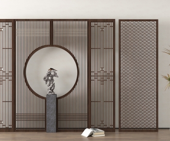 New Chinese Style Wooden Screen Partition-ID:453178881