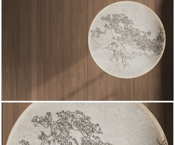 New Chinese Style TV Wall-ID:631299021