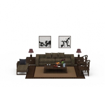 New Chinese Style Sofa Combination-ID:595390086