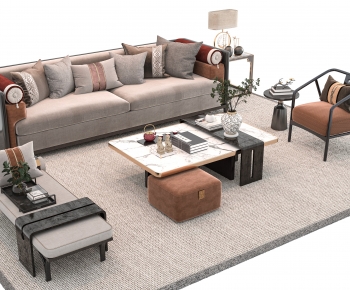New Chinese Style Sofa Combination-ID:628782037