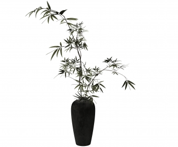 Wabi-sabi Style Potted Green Plant-ID:137927064