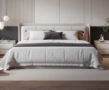 Modern Double Bed-ID:690099004