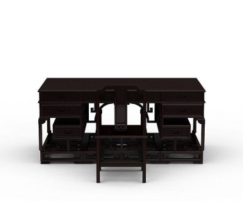 New Chinese Style Computer Desk And Chair-ID:250596059