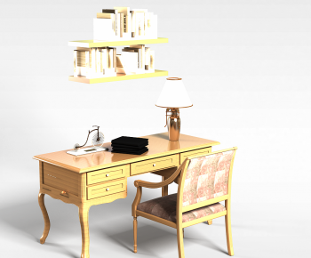 European Style Computer Desk And Chair-ID:209872018