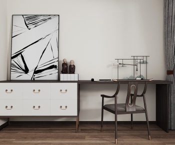 New Chinese Style Computer Desk And Chair-ID:576530939