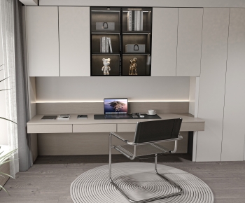 Modern Computer Desk And Chair-ID:861134059