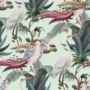 ModernAnimal And Plant Pattern Wallpaper