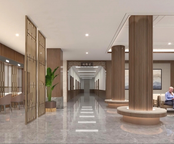 New Chinese Style Hospital Hall-ID:928709032