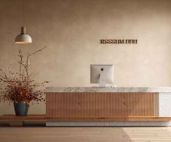Wabi-sabi Style Reception Desk-ID:696384914