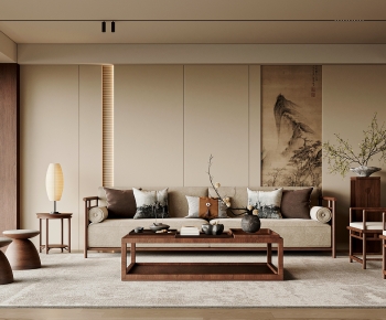 New Chinese Style A Living Room-ID:966314086