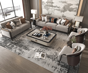 New Chinese Style Sofa Combination-ID:396744018