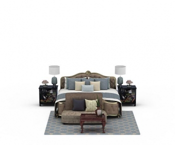 Simple European Style Double Bed-ID:688419385