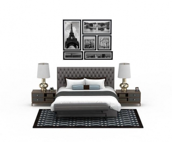 Modern Double Bed-ID:523737916