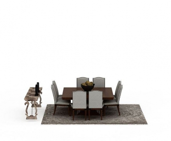 American Style Dining Table And Chairs-ID:267429112