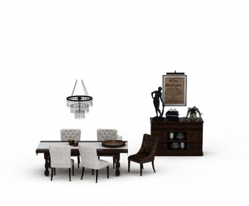 Simple European Style Dining Table And Chairs-ID:489339893