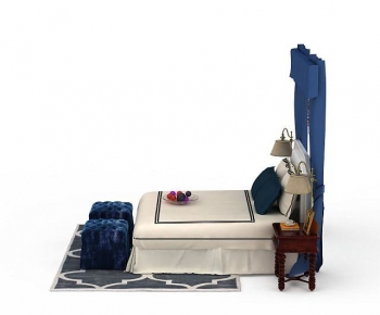 Mediterranean Style Double Bed-ID:283735043