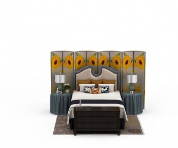 European Style Double Bed-ID:604445937