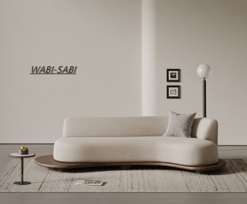 Wabi-sabi Style Curved Sofa-ID:615338095