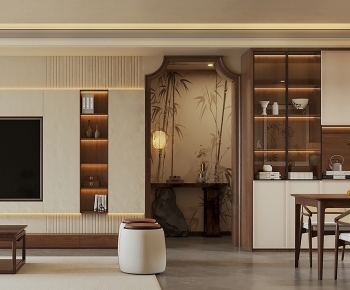 New Chinese Style A Living Room-ID:119299942