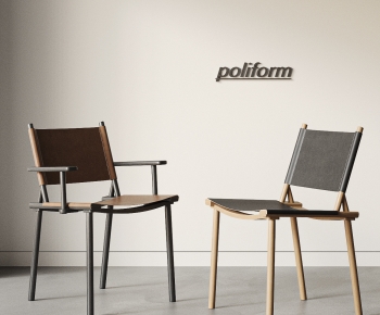 poliform现代意式皮革休闲椅组合-ID:715437898