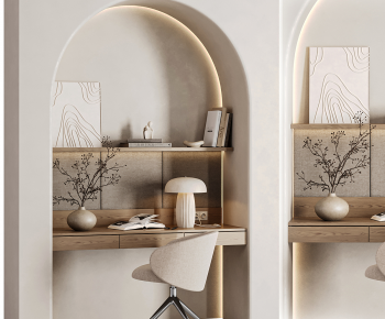Wabi-sabi Style Computer Desk And Chair-ID:455393089