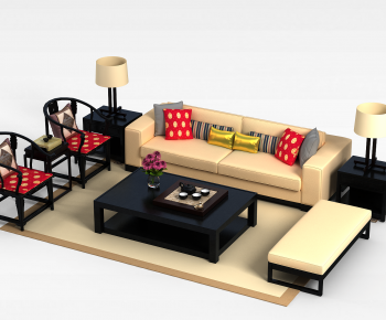 New Chinese Style Sofa Combination-ID:559391985