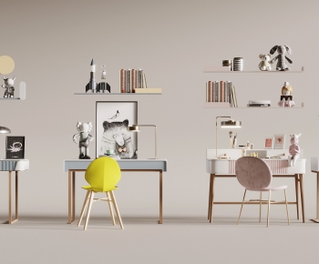 Modern Computer Desk And Chair-ID:830344922