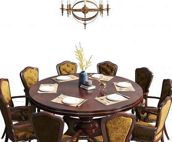 American Style Dining Table And Chairs-ID:607110984