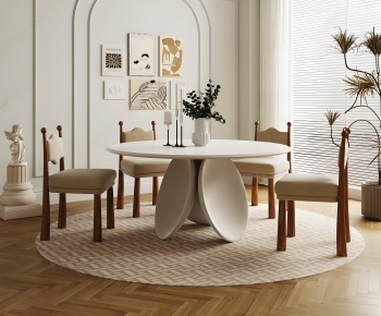 French Style Dining Table And Chairs-ID:474138027