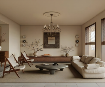 Wabi-sabi Style A Living Room-ID:619623907