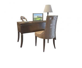 American Style Computer Desk And Chair-ID:313286077