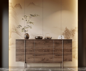 New Chinese Style Entrance Cabinet-ID:918587926