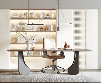 Modern Office Desk And Chair-ID:627681971
