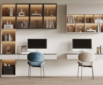 Modern Computer Desk And Chair-ID:790746939