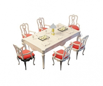 European Style Dining Table And Chairs-ID:402954101