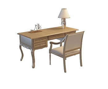 European Style Computer Desk And Chair-ID:861373901