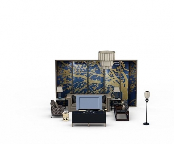 New Chinese Style Sofa Combination-ID:712308884