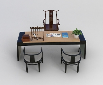 New Chinese Style Computer Desk And Chair-ID:789542916