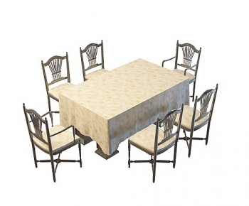 European Style Dining Table And Chairs-ID:112951994